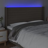  LED uzglavlje smeđesivo 203 x 16 x 118/128 cm od tkanine | shoptok.hr