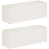  Vrtna saksija 2 kom. Bijela 40 x 20 x 20 cm Čelična vrata - Bijela 40 x 20 x 20 cm 2 | shoptok.hr