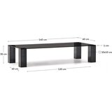 Kave Home Temno siva steklena mizica 60x140 cm Adularia – | Shoptok.si