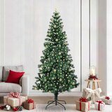 vidaXL Umjetna preddekorirana božićna jelka Zelena 240cm PVC in kovina | Shoptok.si