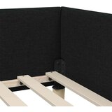 vidaXL Kutni okvir kreveta Crna 90 x 200 cm Tkanina i inženjerska drva | shoptok.hr