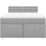  Krevet box spring s madracem svjetlosivi 140x200 cm od tkanine | shoptok.hr