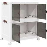  Složiva kutija za pohranu s kotačima 2nivoa 75 L 64x40x76 cm | shoptok.hr
