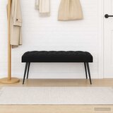  Klupa s gumbastim tkanjem Crna 110 x 40 x 46 cm Baršun | shoptok.hr