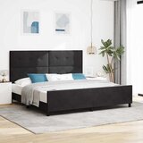  s opruga kutije s uzglavljem Crna 200 x 200 cm Baršun | shoptok.hr