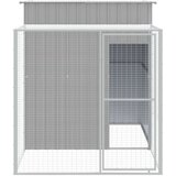 vidaXL Kokošnjak z izhodom svetlo siv 165x251x181 cm pocinkano jeklo | Shoptok.si