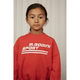 Mini Rodini Otroški bombažen pulover rdeča barva