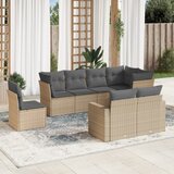 vidaXL 8-dijelni set vrtnih sofa od poliratana s jastucima bež Cijene