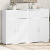vidaXL Komoda 2 kosa bela 60x30x84 cm inženirski les | Shoptok.si