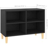 TV ormarić s nogama od masivnog drva crni 69 5 x 30 x 50 cm | shoptok.hr