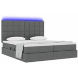  LED krevet za pohranu s madracem Tamnosiva 180 x 200 cm Tkanina | shoptok.hr