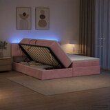  LED krevet za pohranu s madracem Ružičasta 180 x 200 cm Baršun | shoptok.hr
