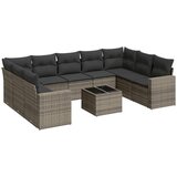 Maison Chic Seti vrtnega pohištva - Vrtna garnitura - Vrtni pohištvo set 10-delna z blazinami siv poli ratan, (21817503) | Shoptok.si
