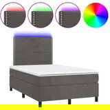  Box spring s madracem LED tamnosivi 120 x 200 cm baršun | shoptok.hr