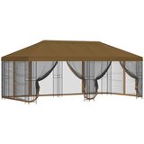 vidaXL Paviljon s stenami 6 x 3 m Taupe Poliester in jeklo 190, (5000219036) | Shoptok.si