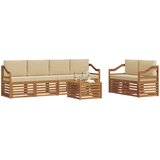  Set vanjskih sofa 7 kom. Prirodna i bež Čvrsto drvo akacije | shoptok.hr