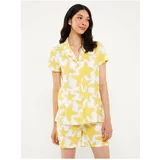 LC Waikiki Shirt Collar Patterned Short Sleeve Women's Shorts Pajamas Set