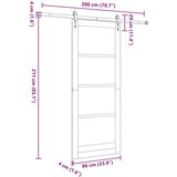  Klizna vrata ORKDAL Prirodna i bijela 86 x 211 cm | shoptok.hr
