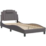  Okvir kreveta s LED svjetlima sivi 90 x 200 cm od umjetne kože | shoptok.hr