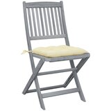 Maison Chic Zložljivi Vrtni Stoli - Stol za vrti 2 kosa z blazinami trden akacijev les JS2735, (21876462) | Shoptok.si