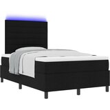 vidaXL Krevet s oprugama s madracem i LED crni 120x190 cm tkanina | shoptok.hr