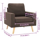  Fotelja od tkanine smeđa | shoptok.hr