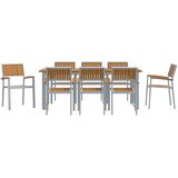  Vrtni set za objed 9 pcs Siva Čvrsto drvo akacije | Eponuda.com