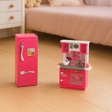 Doll Kitchen Set Fridge Oven Accessories Pink | Shoptok.si