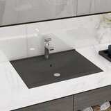 vidaXL Razkošen umivalnik z luknjo mat temno siv 60x46 cm keramičen Cene