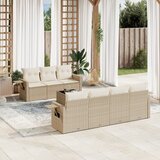 Maison Chic Seti vrtnega pohištva - Vrtna garnitura - Vrtni pohištvo set 8-delna z blazinami bež poli ratan, (21803661) | Shoptok.si