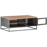 Stolić za kavu sivi 90 x 50 x 35 cm od masivnog bagremovog drva | Eponuda.com