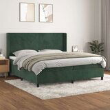  Box spring postelja z vzmetnico temno zelena 200x200 cm žamet, (20900767) | Shoptok.si