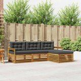  Set vanjskih sofa Prirodna i antracit 249,5 x 162,5 x 73 cm | shoptok.hr