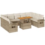 Maison Chic Seti vrtnega pohištva - Vrtna garnitura - Vrtni pohištvo set 10-delna z blazinami bež poli ratan, (21815277) | Shoptok.si