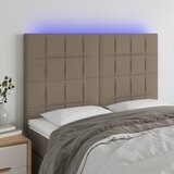  LED uzglavlje smeđesivo 144x5x118/128 cm od tkanine | shoptok.hr