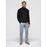 Ombre Men's sweater with a "v-neck" neckline with a shirt collar - black | shoptok.hr
