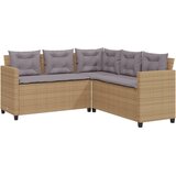  Vrtna sofa L-oblika sa stolom i jastucima bež od poliratana | Eponuda.com