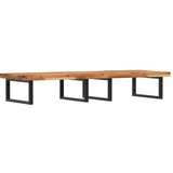  Zidna polica za umivaonik od čelika i masivnog bagremovog drva Smeđa 120 x 50 x 4 cm | shoptok.hr