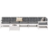  7-dijelni set vrtnih sofa bijeli od masivne borovine | shoptok.hr