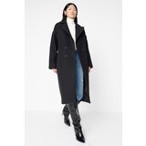 Trendyol Black Oversized Wide Cut Long Wool Cachet Coat Cene