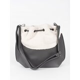 Shelvt Grey women's handbag with lamb fur | Shoptok.si