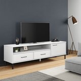 Ormarić za TV s metalnim nogama bijeli od masivne borovine OSLO Bijela | Shoptok.si