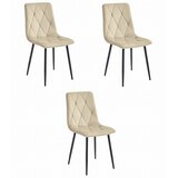 Set od 3 LIBRA stolice - svijetlo bež baršun / crne noge | shoptok.hr