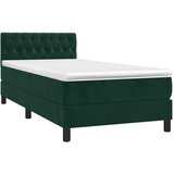 Box spring krevet s madracem tamnozeleni 90x190 cm baršunasti | shoptok.hr