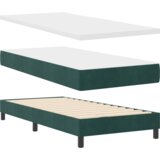  Okvir kreveta s madracem tamnozelene boje 90x190 cm baršun | shoptok.hr