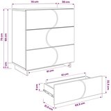  Komoda Bijela 70 x 38 x 75 cm Konstruirano drvo - Bijela | shoptok.hr