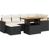  7-dijelni set vrtnih sofa od poliratana s jastucima crni bagrem | shoptok.hr