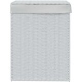 vidaXL Košara za rublje s poklopcem bijela 46x33x60 cm od poliratana | shoptok.hr