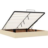 vidaXL Otomanski posteljni okvir z vzmetnico krem 180x200 cm blago | Shoptok.si
