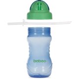 Baboo Cup with Silicone Straw steklenička s slamico Blue, 9m+ 360 ml | Shoptok.si